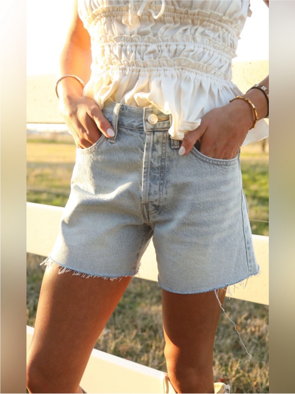 Z Supply: Everyday Hi-Rise Denim Short in Faded Indigo